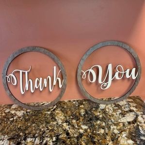 2 for $10 Sale! Thank You Signs 10" Set of 2